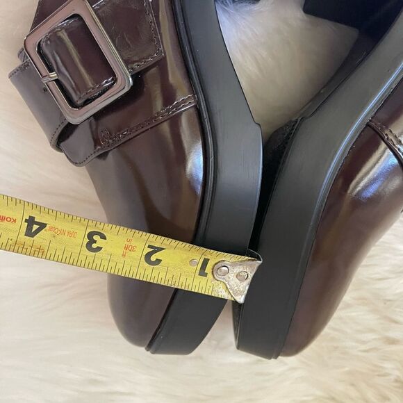 Herstyle Rosaliba Brown patent platform 2”block heels shoes side buckle … - Picture 7 of 13